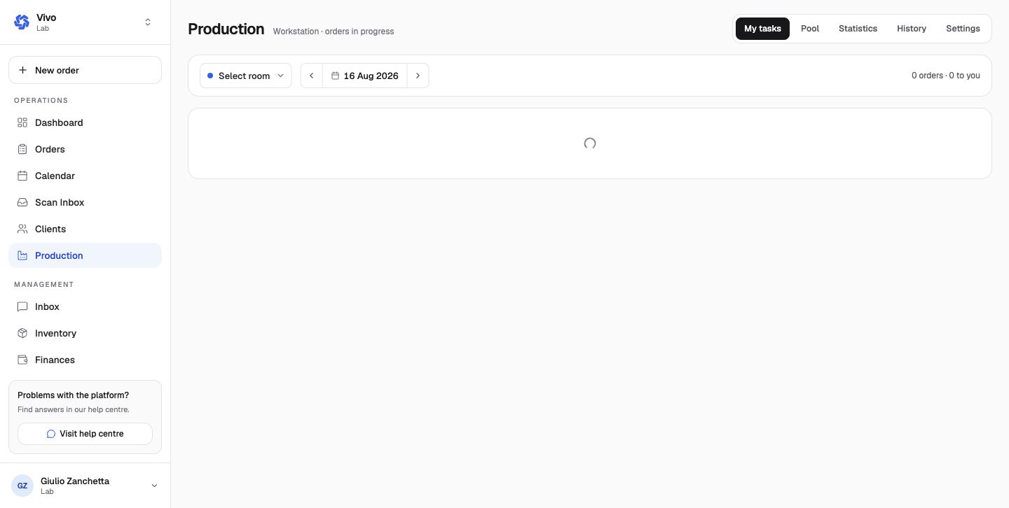 The My tasks production view